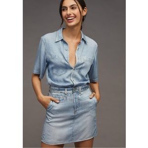 Rag & Bone Liquid Miramar Tencel Trompe L'oeil Blue Denim Dress Small